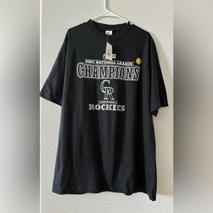 Vintage Colorado Rockies T-shirt XL in black 2007 National League CR Baseball